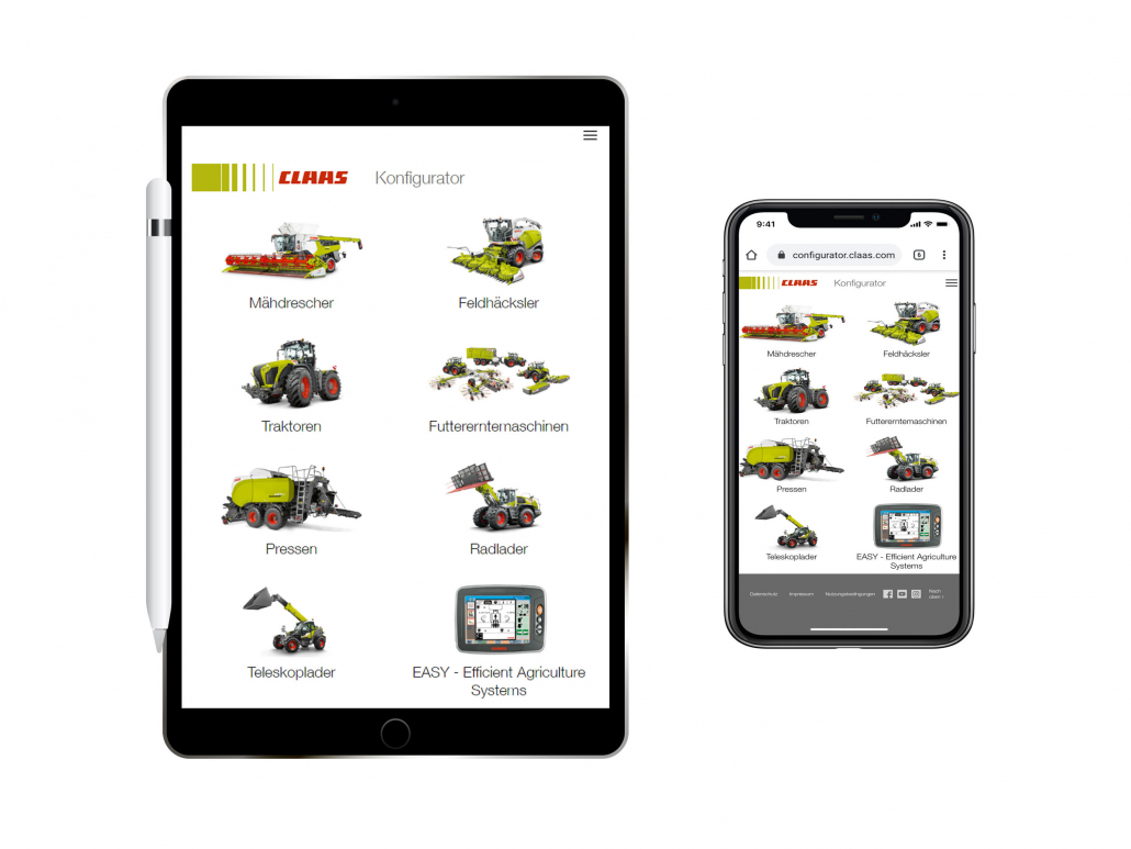 Der neue CLAAS Produktkonfigurator startet Anfang Mai 2020 zunächst in Deutschland, Österreich und Polen.